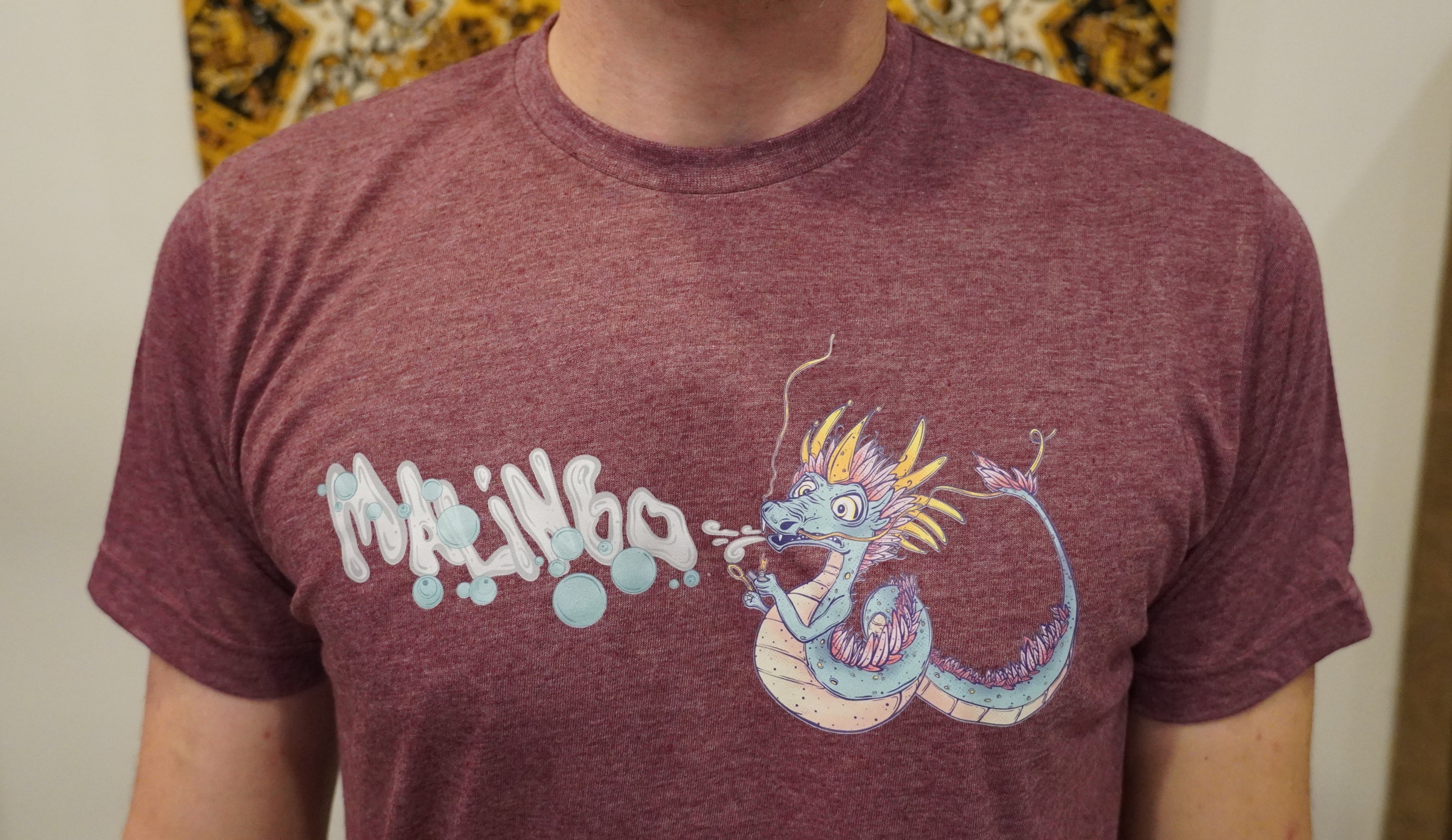 Bubble Dragon Burgundy T-Shirt