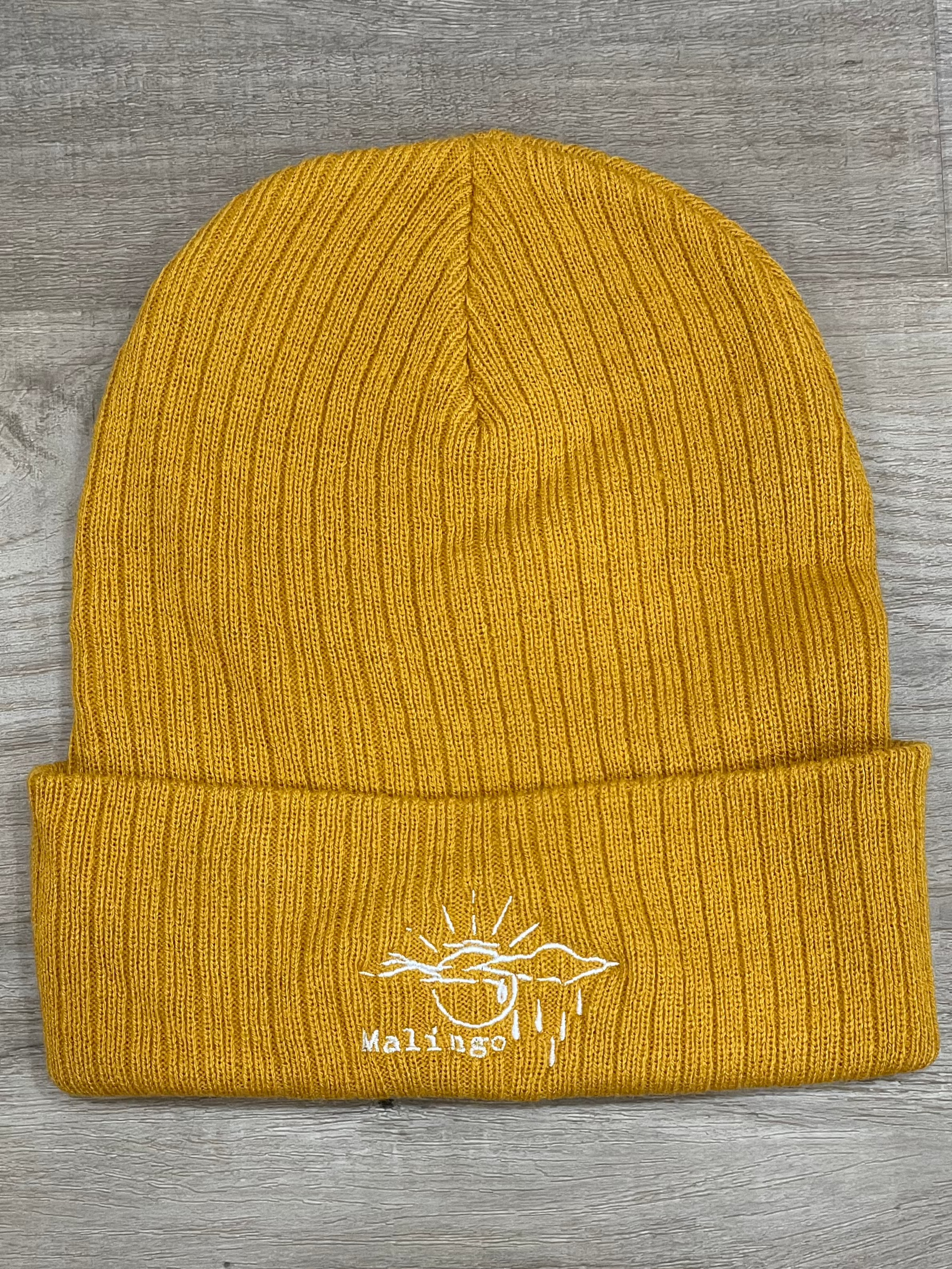 Orange Embroidered Beanie