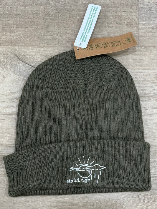 Dark Green Embroidered Beanie -- SOLD OUT