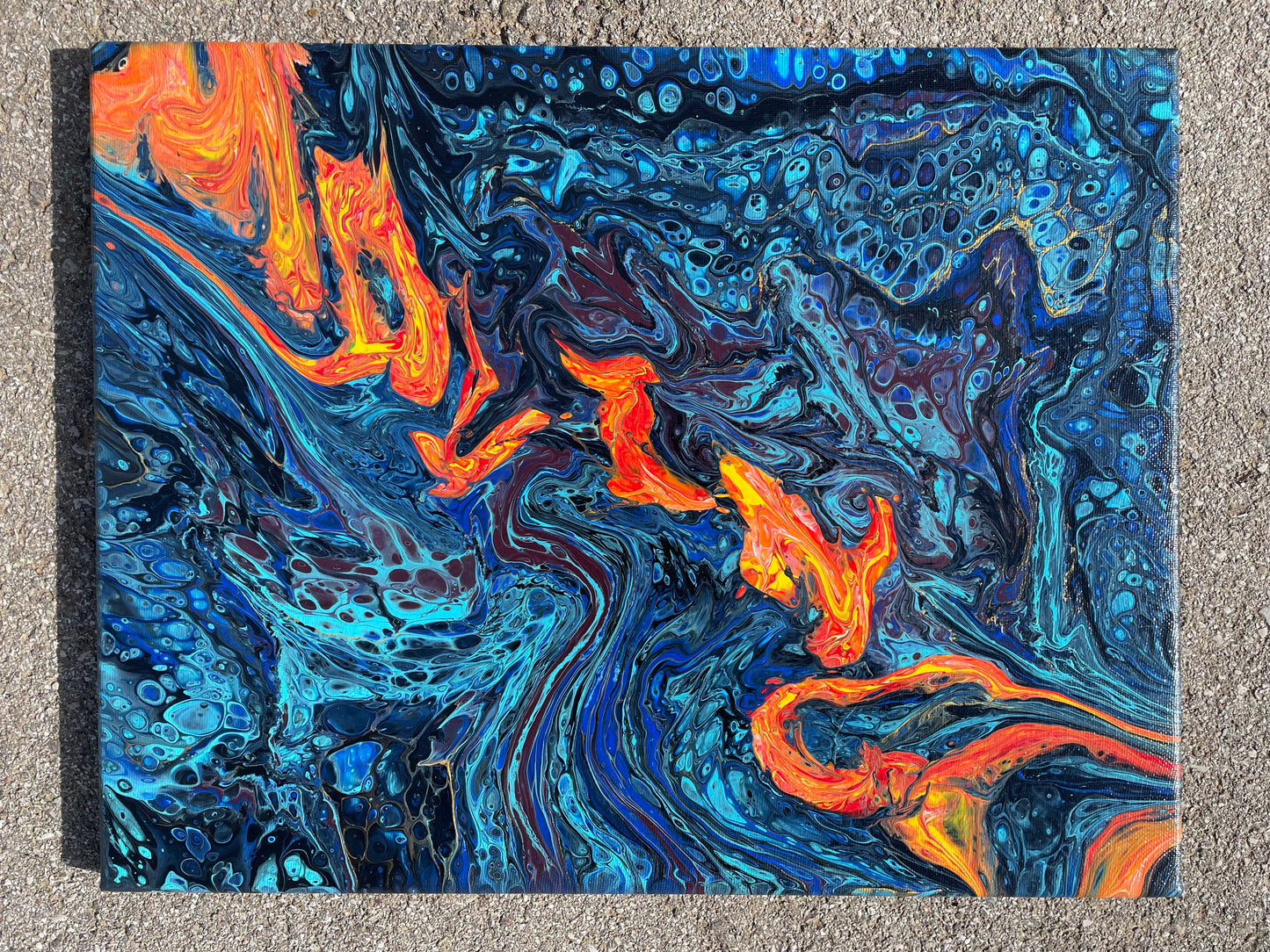 Fire on Water Canvas - Acrylic Paint - 1 of 1