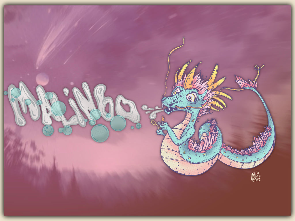 Bubble Dragon Poster autographed by ALL FIVE band members! ONLY 10 EXIST!