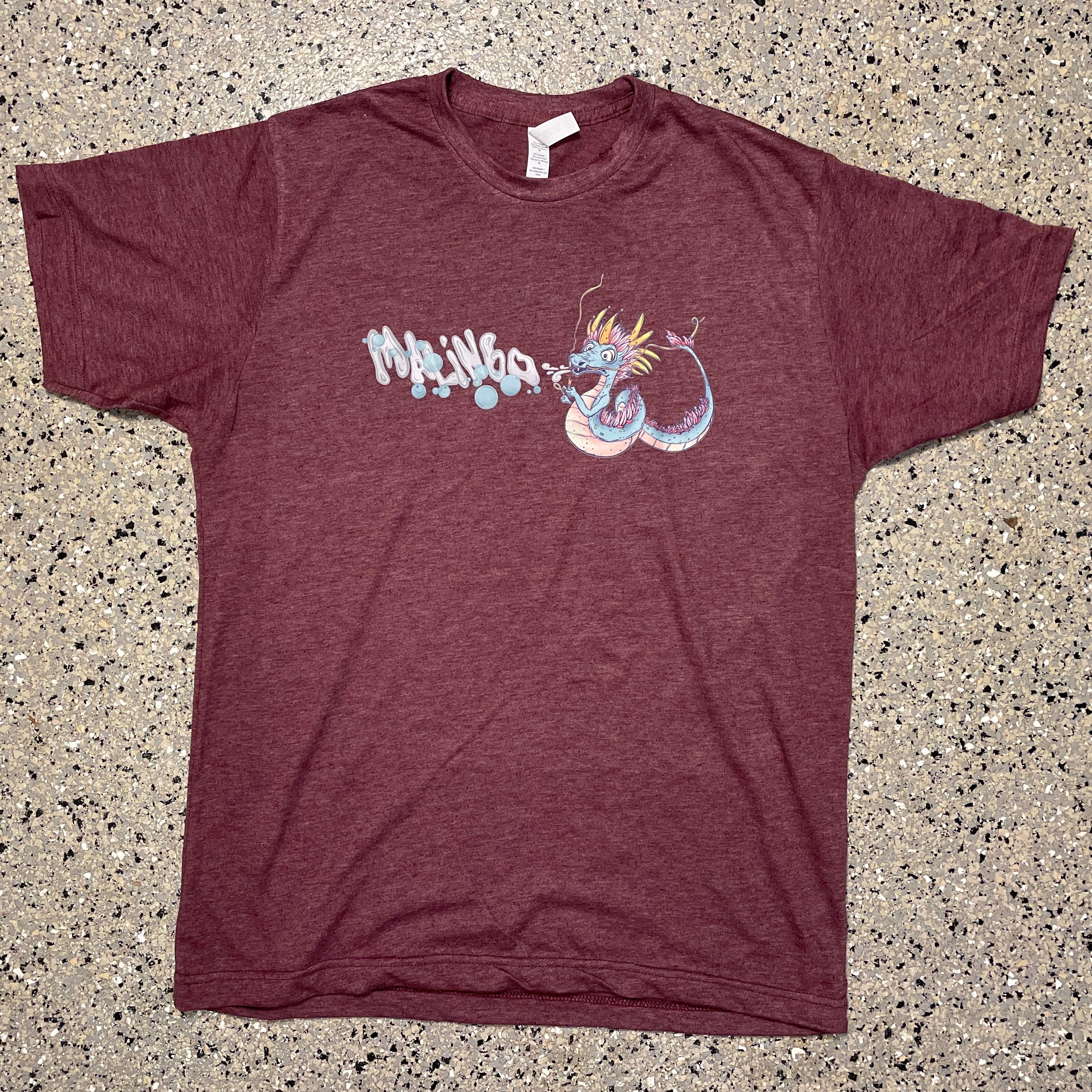 Bubble Dragon Burgundy T-Shirt